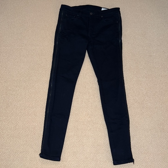 rag & bone black jeans with side zippers - Picture 5 of 12